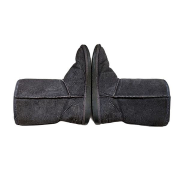 Minnetonka Suede Sheepskin & Wool Olympia Short Boots Gray 8 - Picture 7 of 13